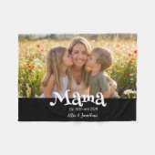 Mama Opgericht Foto Kinderen Naam Fun Tekst Fleece Deken (Voorkant (Horizontaal))