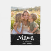 Mama Opgericht Foto Kinderen Naam Fun Tekst Fleece Deken (Voorkant)