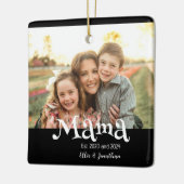 Mama Opgericht Foto Kinderen Naam Fun Tekst Keramisch Ornament (Links)