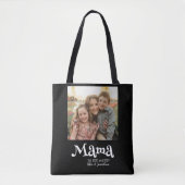 Mama Opgericht Foto Kinderen Naam Fun Tekst Tote Bag (Voorkant)