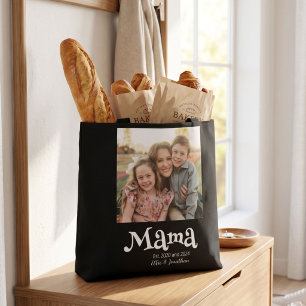 Mama Opgericht Foto Kinderen Naam Fun Tekst Tote Bag