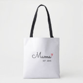 Mama Opgericht Schrift Rode Hart Tote Bag (Voorkant)