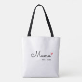 Mama Opgericht Schrift Rode Hart Tote Bag (Achterkant)