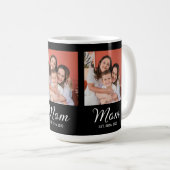 Mama Opgericht Script Zwart 3 Foto Koffiemok (Voorkant rechts)