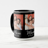 Mama Opgericht Script Zwart 3 Foto Koffiemok Mok (Voorkant links)