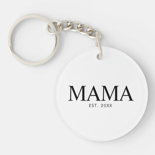 Mama Oprichtingsjaar Sleutelhanger (Voorkant)
