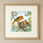 Mama Oriole en Kuikens Kwekerij Poster