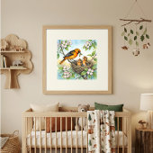 Mama Oriole en Kuikens Kwekerij Poster