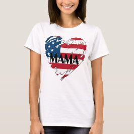 Mama overmaats Proud USA Militaire mama mama mama T-shirt