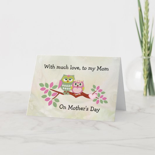 Mama Owl Moederdag Kaart (Voorkant)