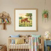 Mama Paard en Veulen Nursery Poster