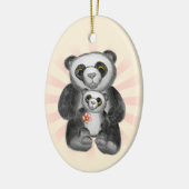 Mama Panda Beer Liefde Keramisch Ornament (Links)
