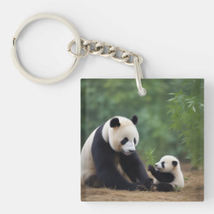 Mama Panda en Baby Sleutelhanger