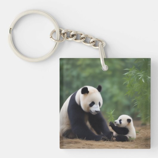 Mama Panda en Baby Sleutelhanger (voorkant)