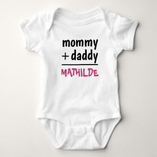 mama papa baby meisje naam roze tekst Baby shower Romper