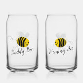 Mama & Papa Bij | Nieuwe Ouders Blikvorm Glas (Voorkant)