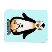 Mama/papa en baby pinguïn, baby shower magneet (Horizontaal)