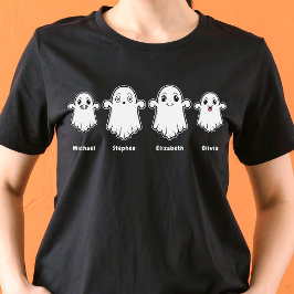 Mama papa en twee Kinder 4-persoons spookfamilie T-shirt