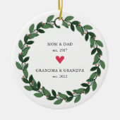 mama papa | Grootmaa Grandpa Year Est. Ceramic Orn Keramisch Ornament (Voorkant)