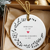 mama papa | Grootmaa Grandpa Year Est. Keramisch Ornament