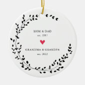 mama papa | Grootmaa Grandpa Year Est. Keramisch Ornament (Voorkant)
