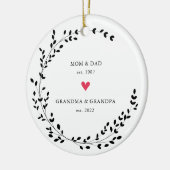 mama papa | Grootmaa Grandpa Year Est. Keramisch Ornament (Links)