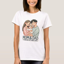 Mama & papa houden van Schattigee familie knuffel  T-shirt