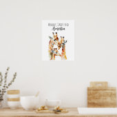Mama, papa & ik | Giraffe | Dieren Nursery Kunst Poster (Keuken)