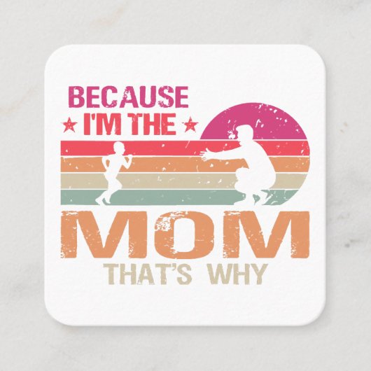 Mama & Papa is getrouwd met moederdag Vierkante Visitekaartje (Voorkant)