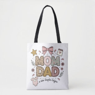 Mama Papa Nieuw Hoofdstuk Begint Schattig Babyontw Tote Bag