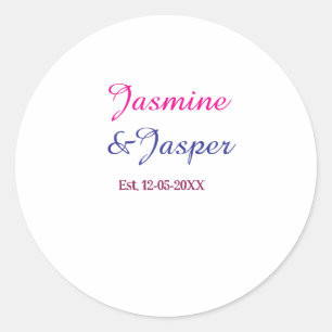 Mama & Papa nieuwe ouders koppel naam gesticht jaa Ronde Sticker