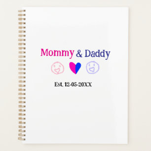 Mama & papa nieuwe ouders voegen naam datum hart b planner