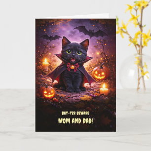 Mama Papa Ouders Gelukkig Halloween Schattig en Le Kaart