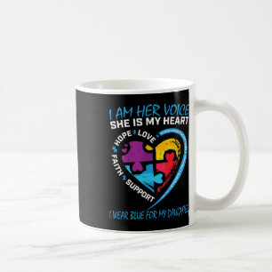 Mama papa Puzzle ik Draag blauw voor mijn dochter Koffiemok