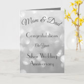 Mama & papa Silver Jubileum Groet Kaart (Gele Bloem)