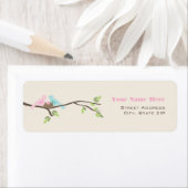 Mama & Papa Vogels Roze Ei Baby shower Etiket (Insitu)