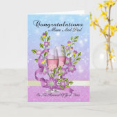 Mama & papa Wedding Gelofte Vernieuwing Kaart Met  (Gele Bloem)