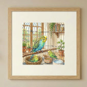 Mama Parkiet en Kuikens Nursery Poster