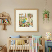 Mama Parkiet en Kuikens Nursery Poster
