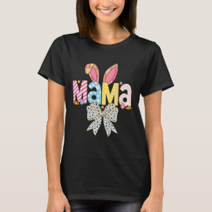 Mama Pasen Coquette Strik Konijn Bijpassende Famil T-shirt