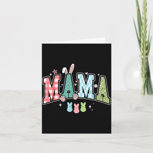 Mama pasen dag grappige paas mama konijn kaart (Voorkant)