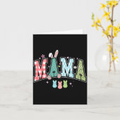 Mama pasen dag grappige paas mama konijn kaart (Gele Bloem)