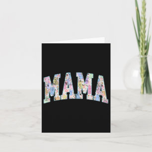 Mama Pasen Retro Varsity Grote Letters Kleurig Ges Kaart