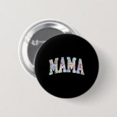 Mama Pasen Retro Varsity Grote Letters Kleurrijke  Ronde Button 5,7 Cm (Voorkant /achterkant)