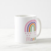 Mama Pastel Rainbow en Hearts Koffiemok (Voorkant rechts)