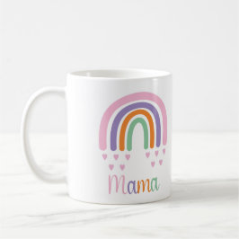 Mama Pastel Rainbow en Hearts Koffiemok