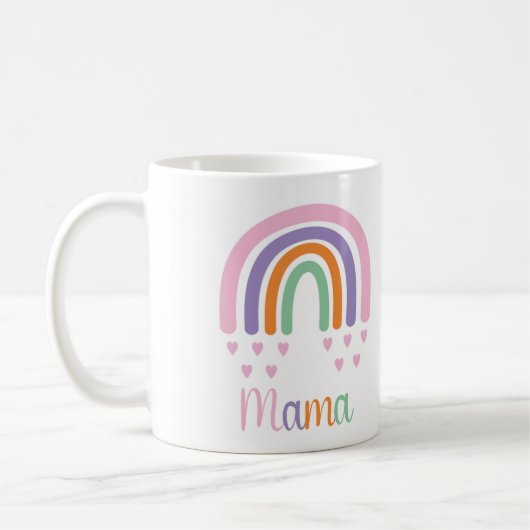 Mama Pastel Rainbow en Hearts Koffiemok (Links)