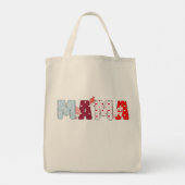 Mama Patchwork Canvas tas – Schattige hart letter (Achterkant)