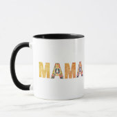Mama Patchwork Typografie Ontwerp Mok (Links)