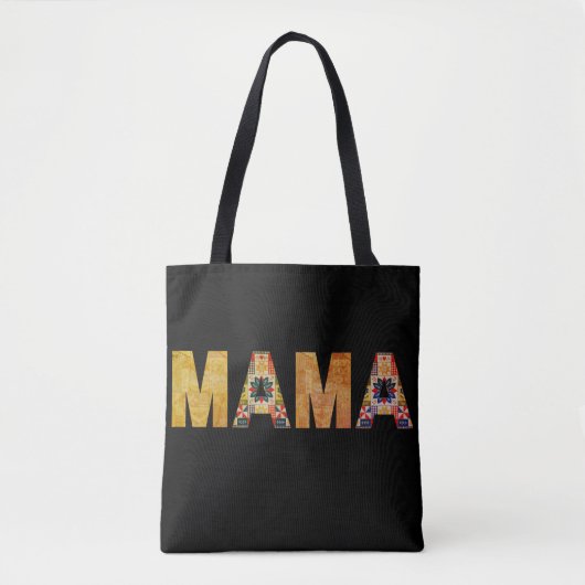 Mama Patchwork Typografie Ontwerp Tote Bag (Voorkant)